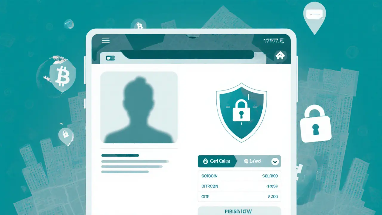 Tablet showing an escort profile with verification badge and payment icons.